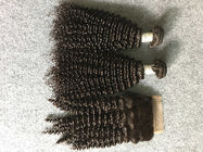閉鎖と柔らかく、滑らかな健康で自然な黒100のバージンのペルーの毛